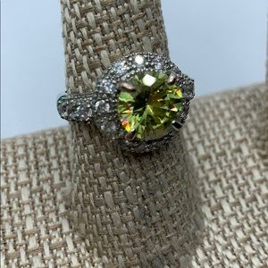 Diamond Candles SIZE 9 Silver Yellow Jewel Ring